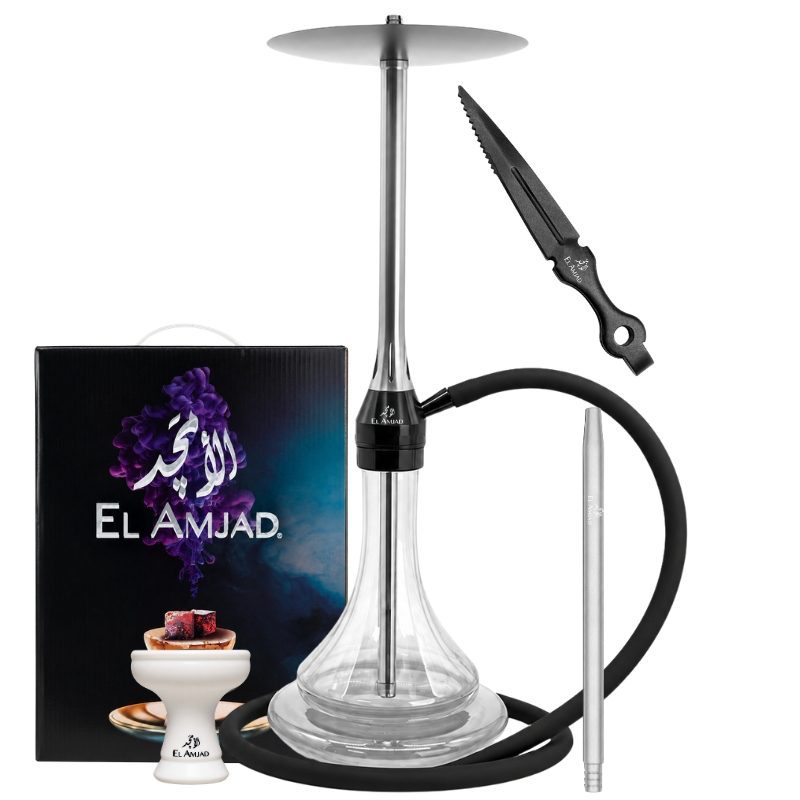 [260249-1] Cachimba El Amjad Hookah (Silver)