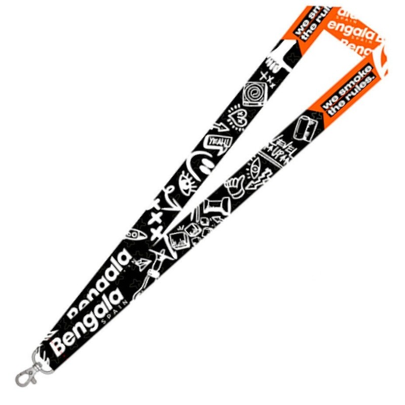 [220393-1] Lanyard Bengala Spain Cool (Naranja/Negro)