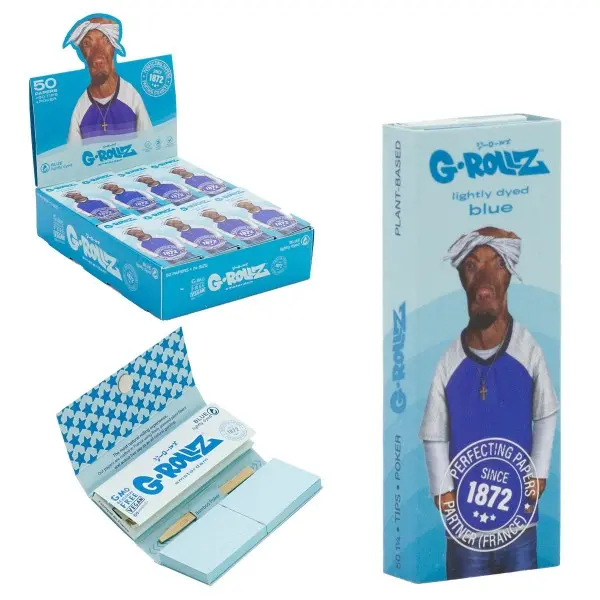 Pack Papel de Liar + Cartón para Boquillas G-Rollz Pets Lightly Dyed Blue