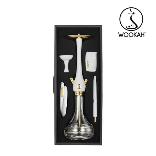 [252363] Cachimba Wookah Gold Plated White Set 24k