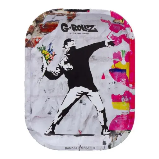 [252760] Bandeja Para Liar G-Rollz banksys Flower Thrower Alt Pequeño (14x18)