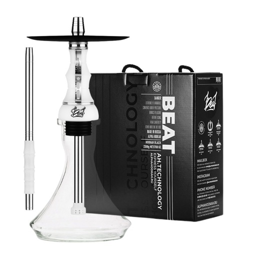 [160175] Cachimba Alpha Hookah Beat White Silver